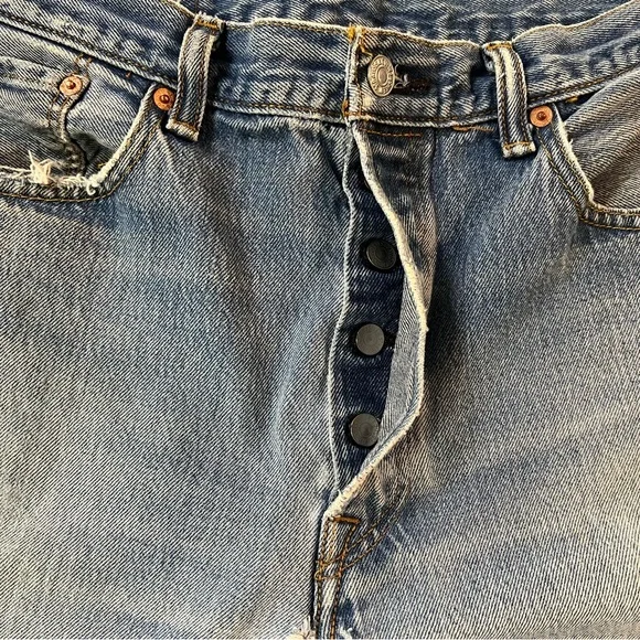 Men’s Levi’s 501 Original Fit Button Fly Distressed 34 x 30.5 - Picture 4 of 7